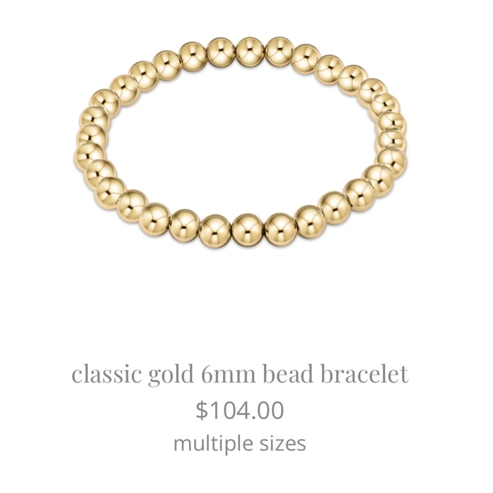 NWT Authentic Enewton Classic Gold 6mm Bead Bracelet